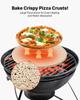 Pizza Stone, 406 Mm Round Cordierite Pizza Stone, Extra Large Baking-Stone with a Durable Stand, 17 Mm Thickness Heat-Resistant Cooking Cordierite,
