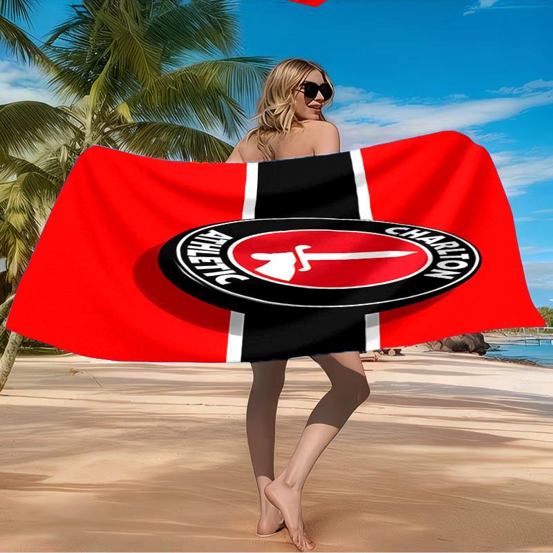 Charlton FC Crest Beach Towel Microfiber Beach Towel, Lightweight and Quick-Dry, for Summer Travel, Swimming Pool Fan Birthday Gift