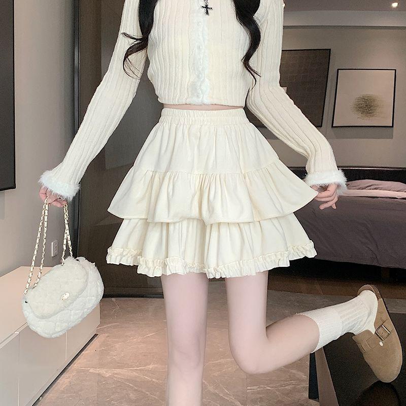 Casual Ball Gown Mini Black Skirts Women Korean Fashion Y2k Clothes Slim High Waist Short Vintage A Line Kawaii Skirt