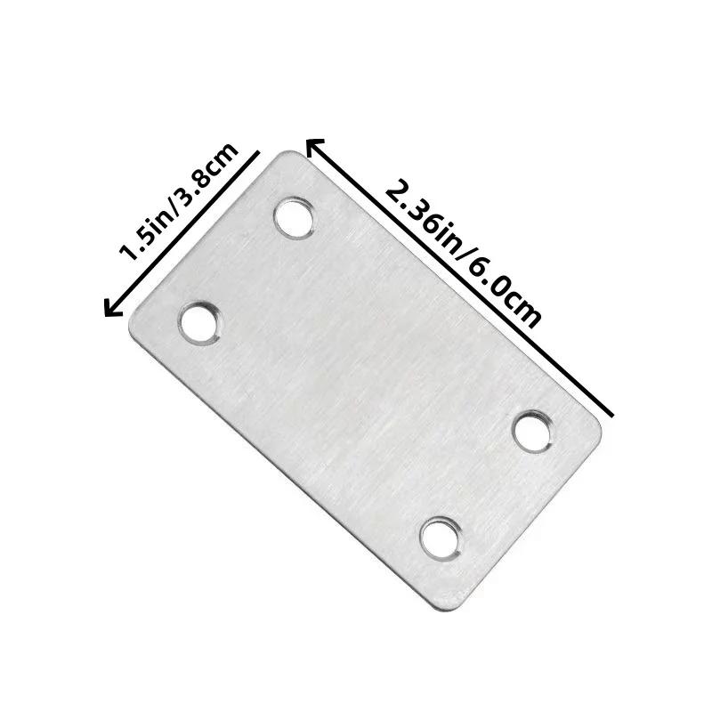 stainless steel right Angle bracket, straight four hole fixed Angle bracket, furniture fasteners, wood, shelves, cbinets