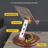 Support de téléphone en métal Support Rotation à 360 degrés Ergonomique Pliable Portable Base en bois de noyer Port de chargement inclus