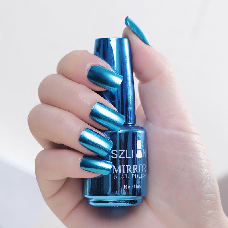 Women Quick Drying Lasting Metallic Mirror Effect Nail Art Polish Varnish Tool Manicure Gift