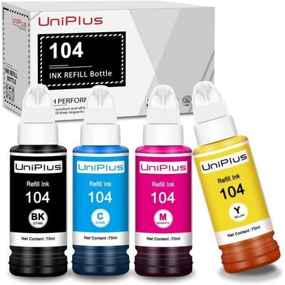 Uniplus Ink 104 ET-2821 ET-2812 ET-1810 ET-4800 Compatible Cartridge for Epson 104 Multipack Compatible Bottle for Eps[P377]