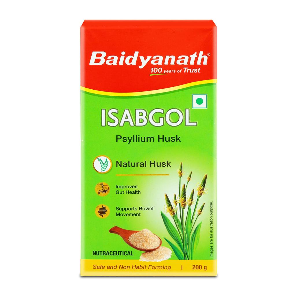 Baidyanath Isabgol Psyllium Husk Powder 200 gm Pack Of 1 | Gluten Free Dietary Fibre | Healthy Digestive Support