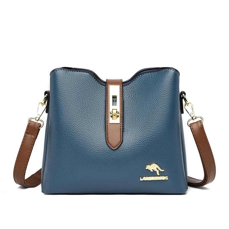 

New High-quality Large Capacity PU Classic Women s Shoulder Bags 2026 Fashi Ccise Light Luxury Versatile Style Crossbody Bag озеро синього кольору