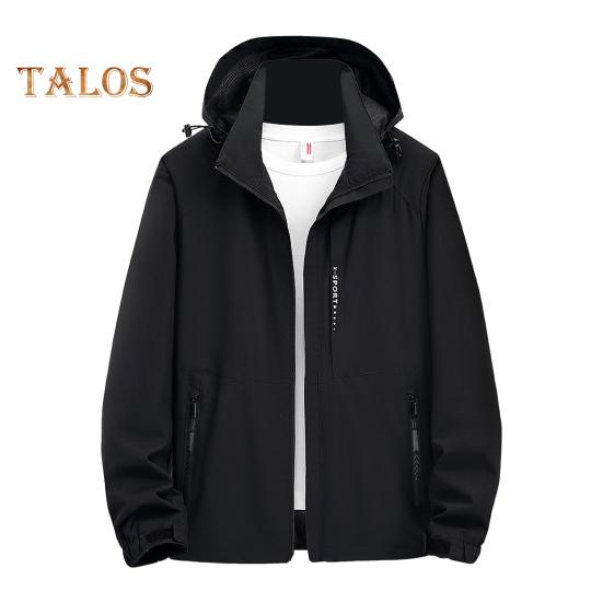 Pánská outdoorová trenčkotová bunda Stojáček s kapucí, dlouhý rukáv, zip, zapínání, bunda proti poškrábání, větruvzdorná