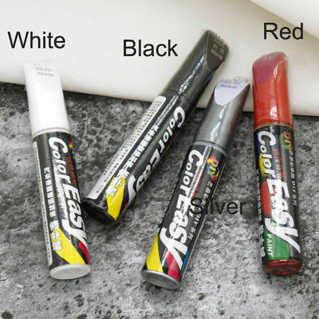 Mayitr 1pc Black White Red Silver Car Paint Scratch Repair Pen Waterproof Paint Pen Marker Pen Brush Paint Car Tyre Tread