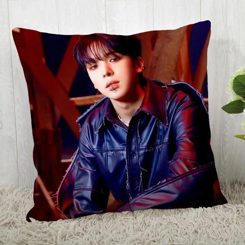 Custom Ateez KPOP Square Pillowcase Custom Zippered Pillow Cover Case 45x45cm(One Side) 04.1