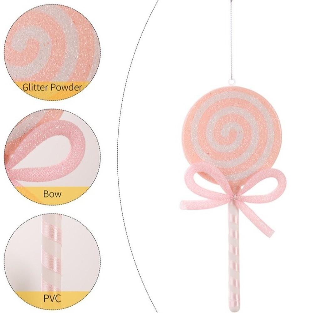 Bow Simulated Lollipop Red Pink Christmas Tree Decoration  Christmas Tree