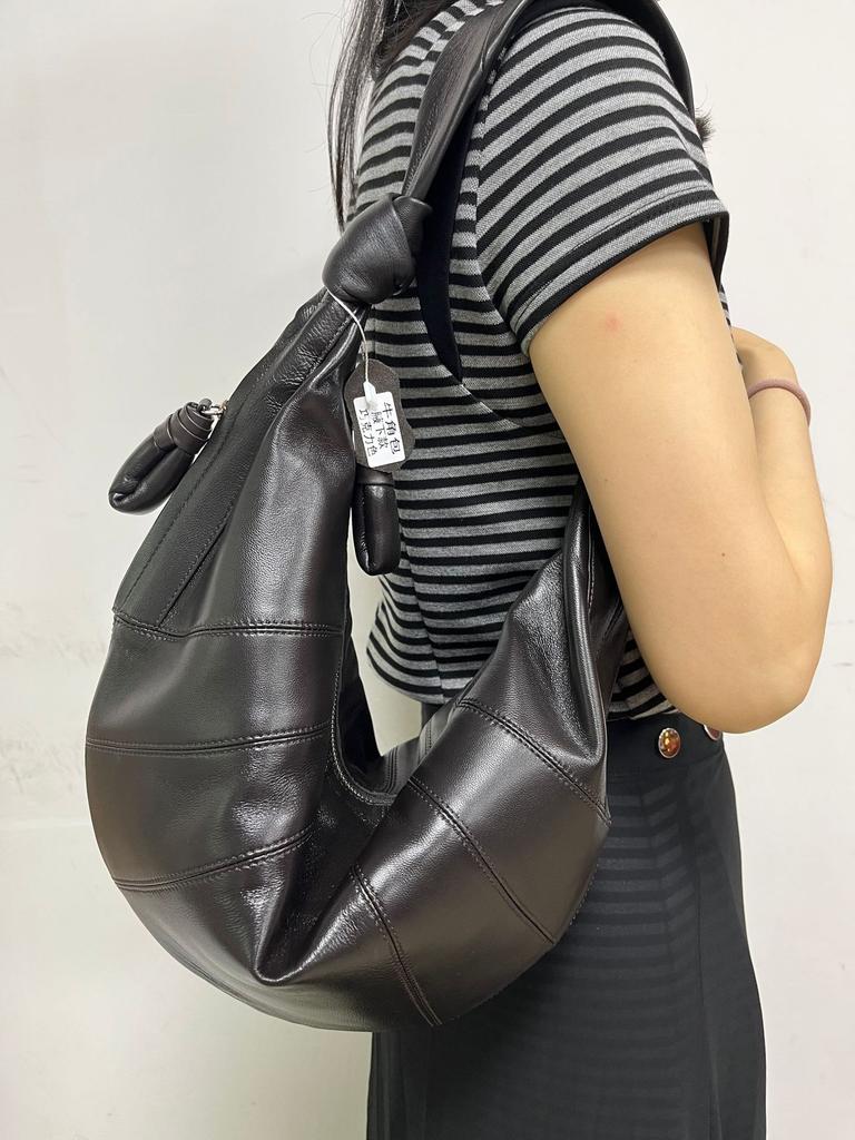 Bag Sheepskin Underarm Dumpling Bag Niche Design Croissant Leather Casual Commuter