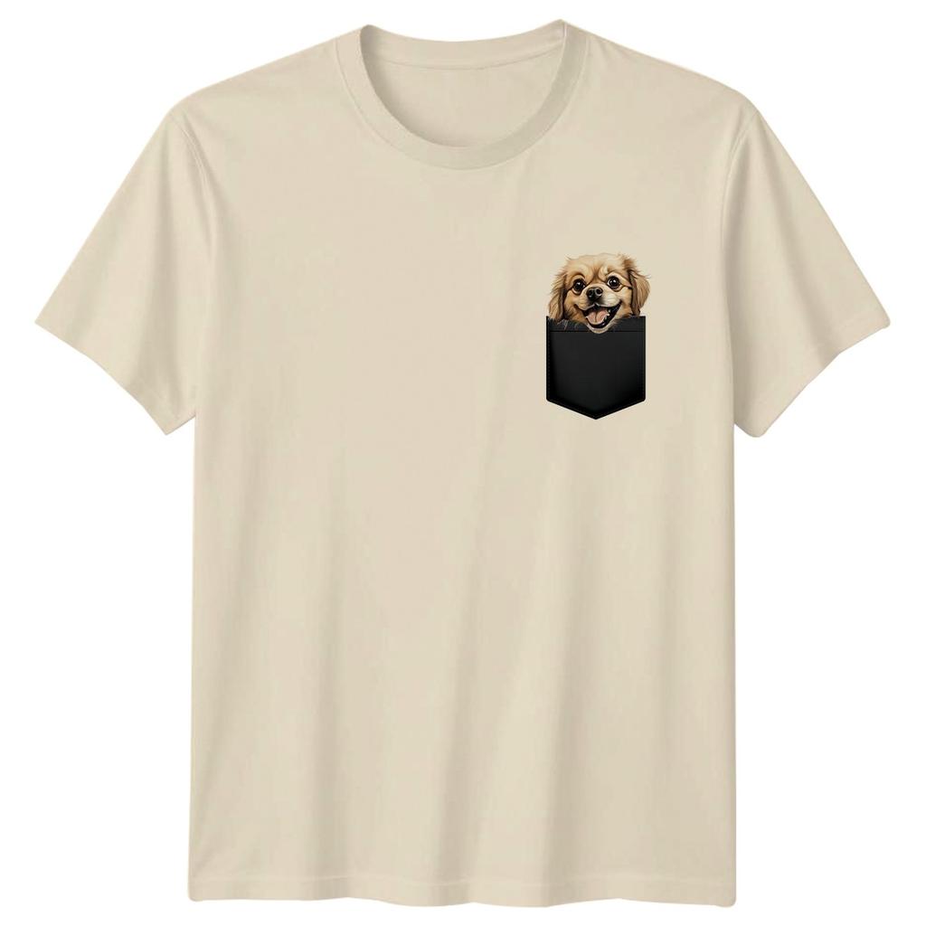 Happy Dog In Pocket Animals Dogs Unisexs TShirt Unisexs Tee Graphic Unisex Top