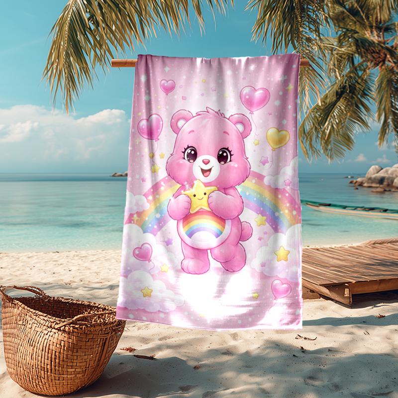 Ultra-Soft Beach Towel with Bear Theme,Ideal for Pool - Camping, Diving - Perfect Travel Essential, Vibrant Beach Towel.