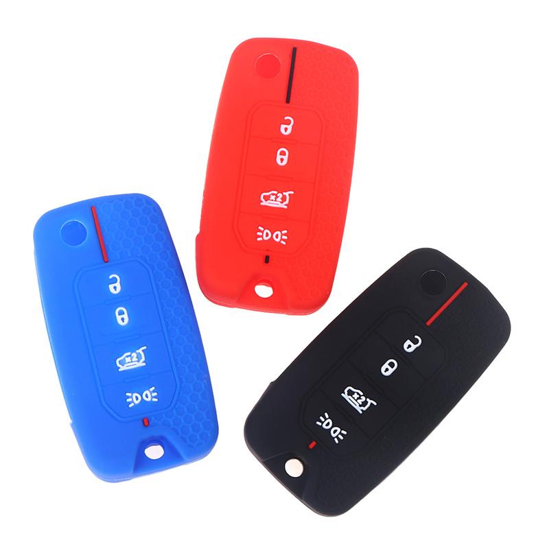 Silikon Schlüsselanhänger Autoschlüsselhülle Schlüssel Schale Abdeckung Für Jeep Cherokee Compass S Renegade Grand Commander Forjcuv Charger