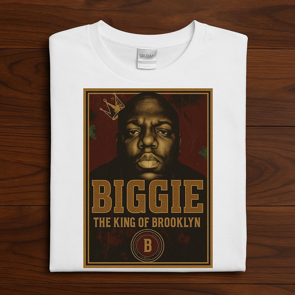 Biggie Smalls T-Shirt The King of Brooklyn Rap Legend Graphic Tee Hip Hop Vintag 2XL