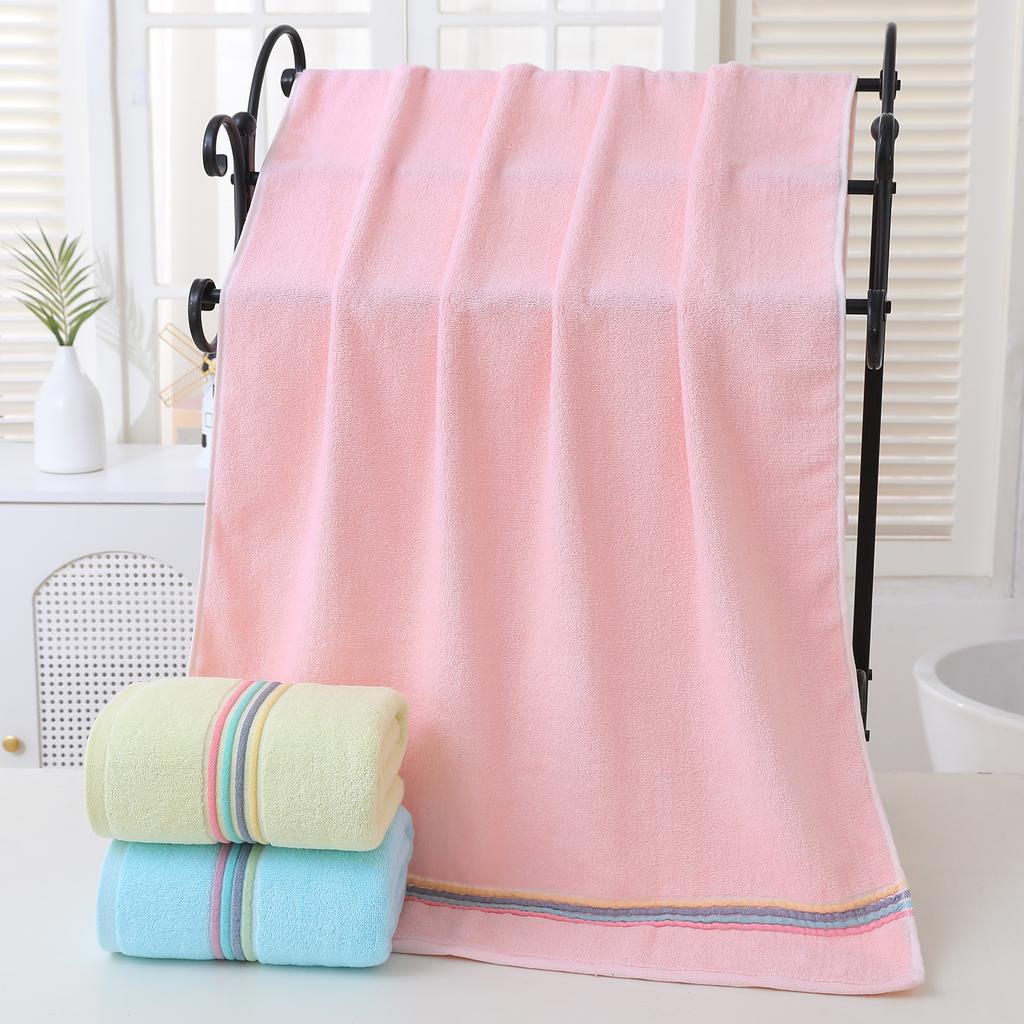 Pure Cotton Large Bath Towel Plain Color Simple Soft Wrap Towel Beach Towel Household Bathroom Export