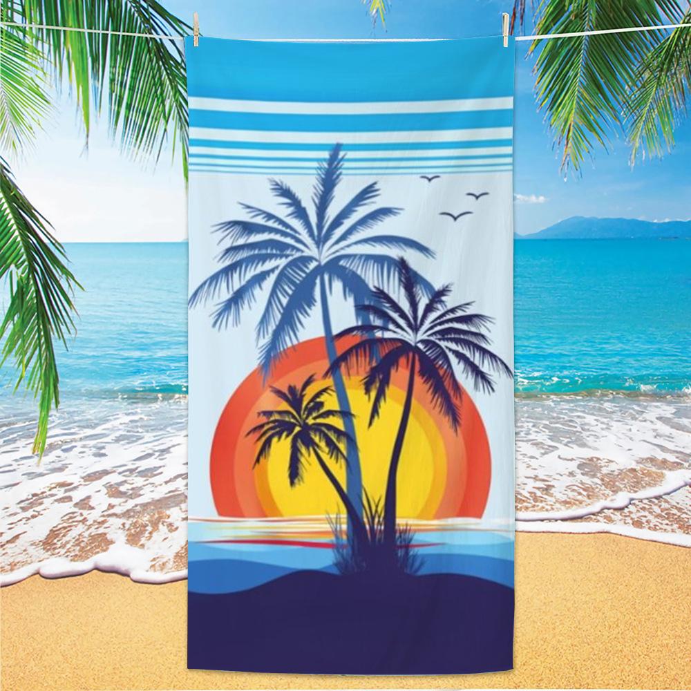Ultra Fine Fiber Beach Towels, Beach Swimming Speed Drying Velvet Bath Towels, Printed Fashionable Bath Towels Towels Face Towel