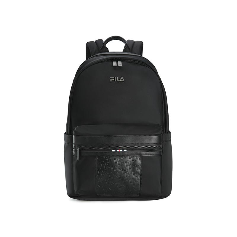 FILA White Commuter Classic Simple Casual Durable Practical Fabric Backpack Men backpack Black F13M613103FBK Jet Black