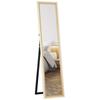 Full-Length Floor Mirror Standing Mirror with Wood-Effect Frame, Floor Mounting, Hanging, Leaning, 157 X 37 Cm White