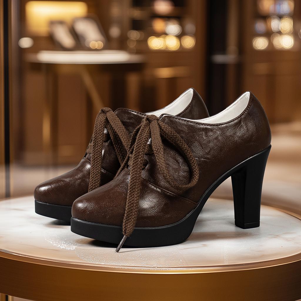 Dámské lodičky na vysokém podpatku s špičatou špičkou Kožené boty Zbrusu nové Ležérní boty Trend 2024 Podzim Elegantní kancelářské boty Módní lodičky Zapatos Mujer