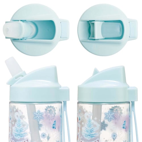 Skater Straw Bottle, 500ml Spout-Shaped Plastic Water Bottle, Clear, for Kids, Disney Frozen Design, PSTB5-A