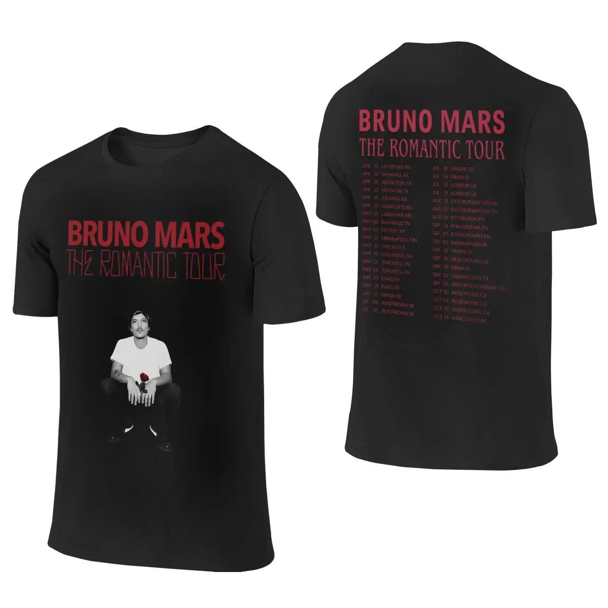 Fashion Hip Hop Clothes Heren Dames Bruno Mars The Romantic Tour 2026 Shirts Outfits Mode 100% Katoen T-shirt Tee Kleding Zomer Vrouwelijke Mannen Kleding S marineblauwe kleur