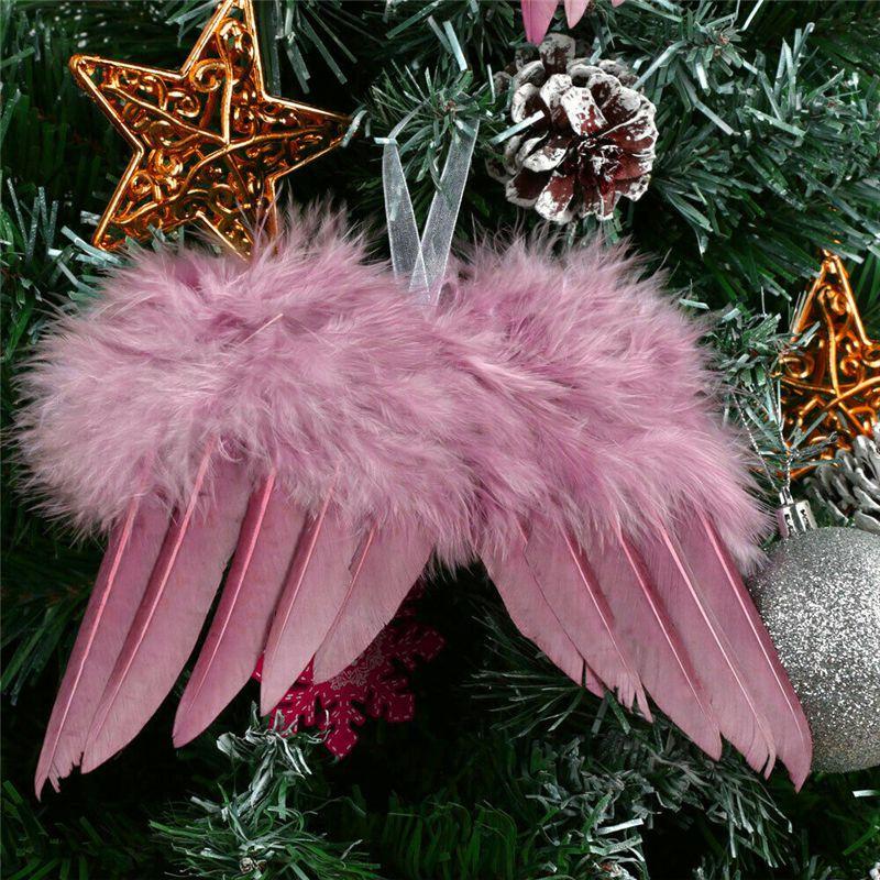 

Ангельское перо 110 шт. Крылья Винтажный шик Подвеска на рождественскую елку Рождественское украшение 1pcs-16X13cm фиолетовый