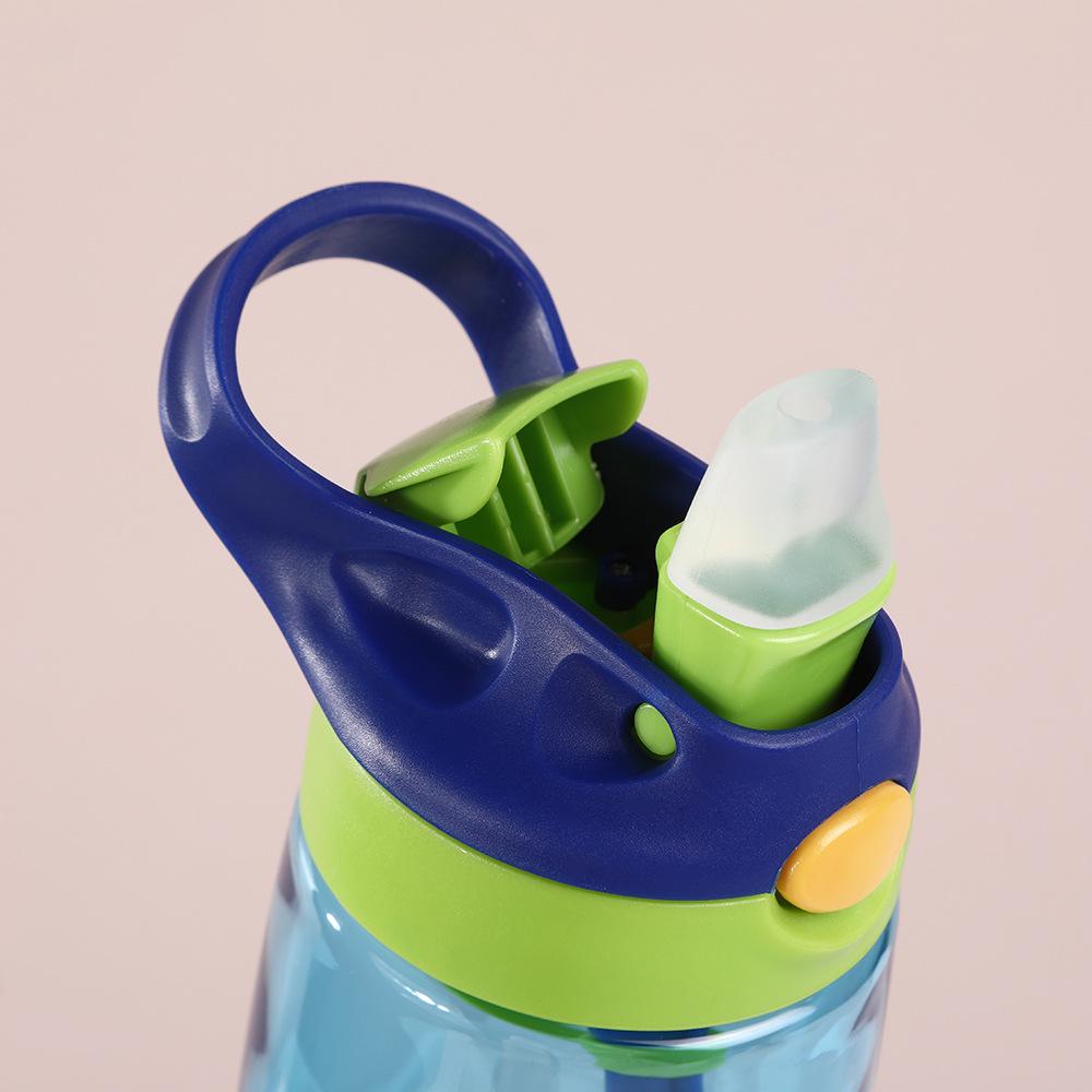 Kids' Transparent Cartoon Water Cup with Sleeve and Straw - Portable and Cute Duckbill Student Design