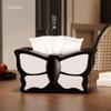 Butterfly Resin Tissue Boxes Cute Magnetic Attraction Luxury Black Napkin Holder Organizer Boxes Dressing Rooms Dining Room Napkin Box Home Decor