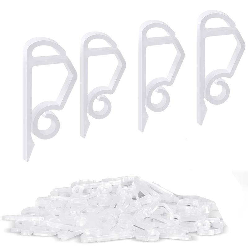 

10-100 шт. зажим для рождественской гирлянды, крючки для желоба, крепление дерева, светодиодный кабель, держатель веревки, зажим, устойчивый к погодным условиям, S-образный 20PCS белый