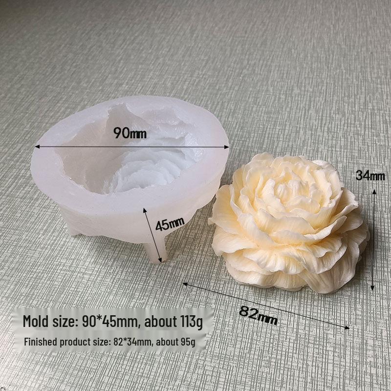 

3D Пион Цветок День Святого Валентина Ароматерапевтическая Свеча, Форма для Торта, Желе, Пудинга, Мусса и Мыла Thin Peony Flower прозрачный