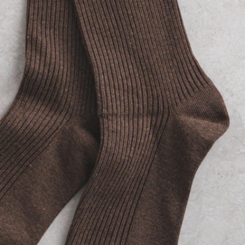Monfoot Men S Ribbed Long Neck SockS Brown