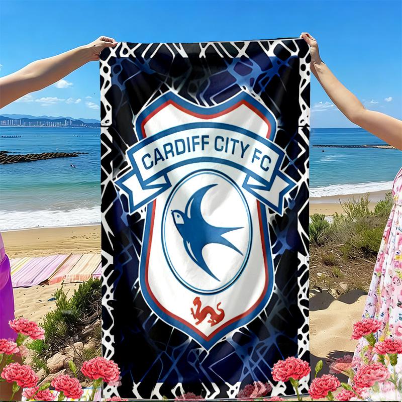 Cardiff City FC Print Beach Towel, Versatile Lightweight Absorbent Beach Towel for Pool Surf Yoga Bathroom, Perfect Birthday Holiday Gift
