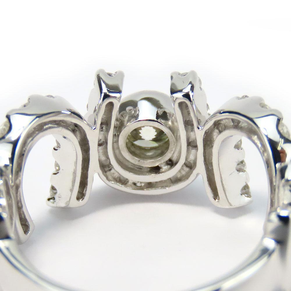 Used no brand Ring Round Modified Brilliant EU#53.5 Pt900Platinum/diamond 7.6g Platinum around 13.5