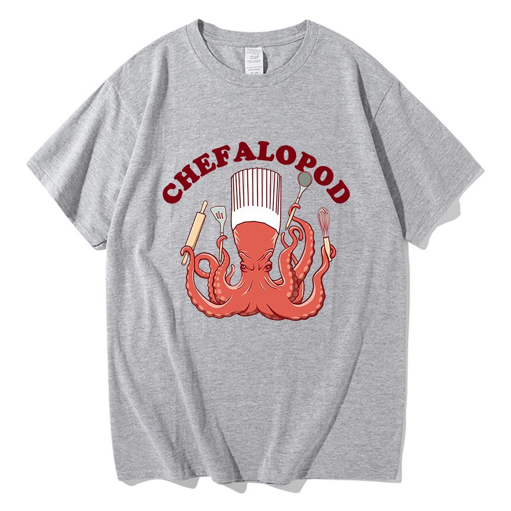Gil Just 86d The Fish Tshirt Octopus Chef Funny Unisexunisex Clothing Harajuku Clothes Summer Tops Unisex Cotton Graphic T Shirts