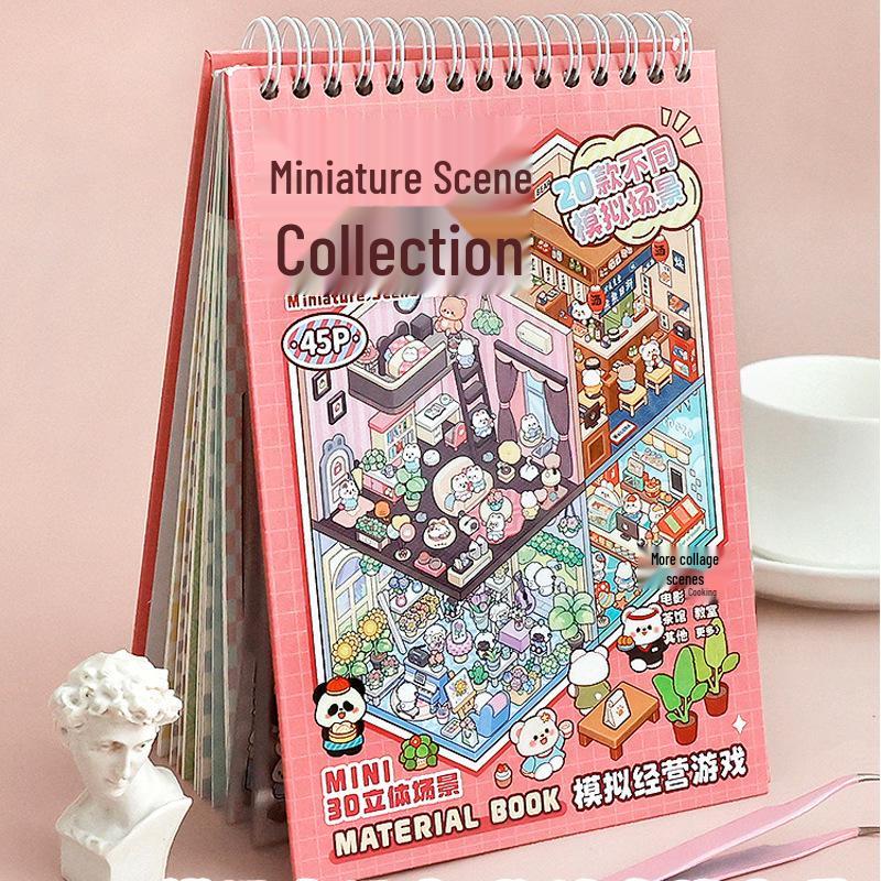 Maniglia 3D Adesivi Scena Cottage: Set di Mini Paesaggistica e Diario Fai da Te