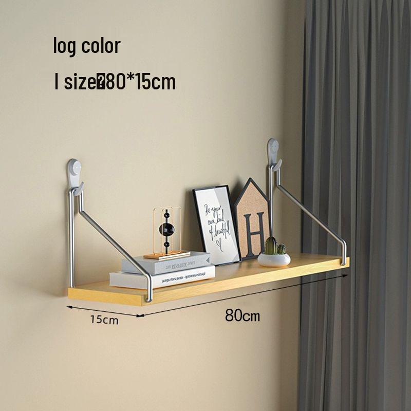 Punch-Free Wall-Mounted Iron Art Storage Rack for TV, Living Room, or Bedroom Décor.