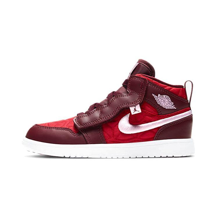 

Air Jordan 1 Mid ALT SE PS Красные стеганые детские кроссовки Gym-Red Dark-Beetroot White DB3619-600