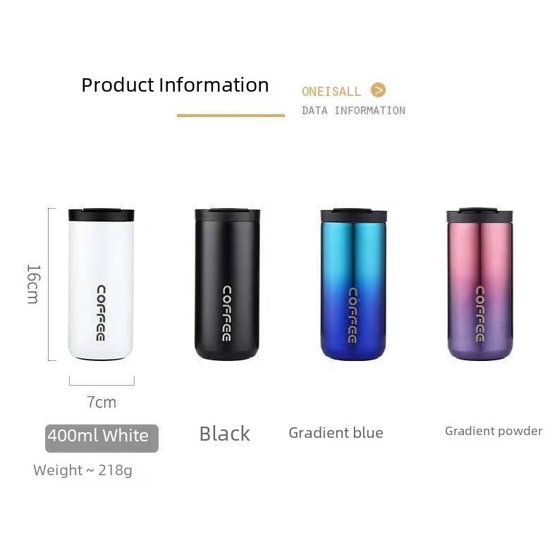 Tragbarer Isolier-Kaffeebecher aus Edelstahl für Damen, für Studenten und Paare