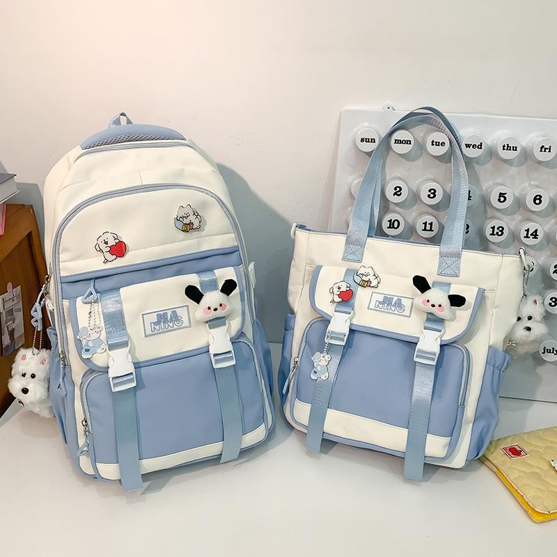 Children's Schoolbags Elementary School Students  Girls Junior High School Students  Large Capacity  High Appearance  Two Piece Backpack
