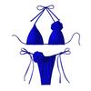 Set Bikini da Donna 2 Pezzi Allacciato al Collo Imbottito Slip da Bagno Set Fiore 3D