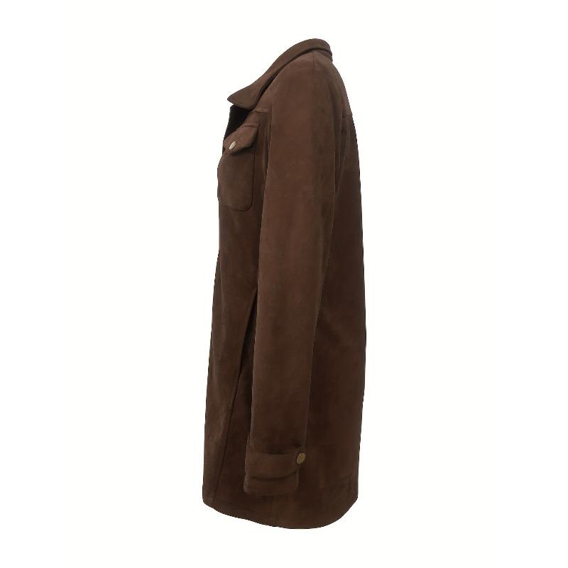 Women's Winter Button-Down Mid-Length Jacket Long Sleeve Turn-Up Cuffs Streetwear Office Daily Slim Fit Jacket
