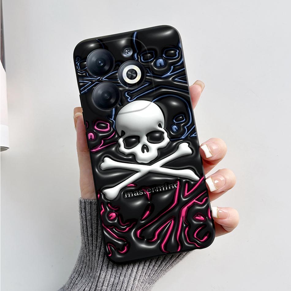 Case For Infinix Smart 8 Back Cover Black Silicon Soft TPU Marble Cover For Infinix Smart 8 X6525 Funda Smart8 Phone Cases Coque