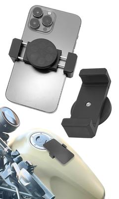 GOROPRI Motorcycle Phone Super Attaches To Fuel Tank with One Camera Smartphone Includes PU Leather Storage Bag Holder, Magnetic, Strong, Touch,