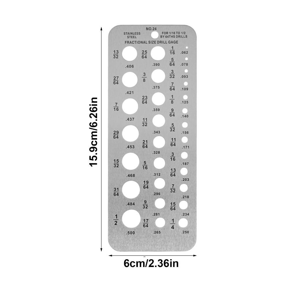 29 Holes Drill Gauge Hanging Hole Design Bit Pattern Drill Template Sturdy Stainless Steel Drill Bit Checker Plate Gauging