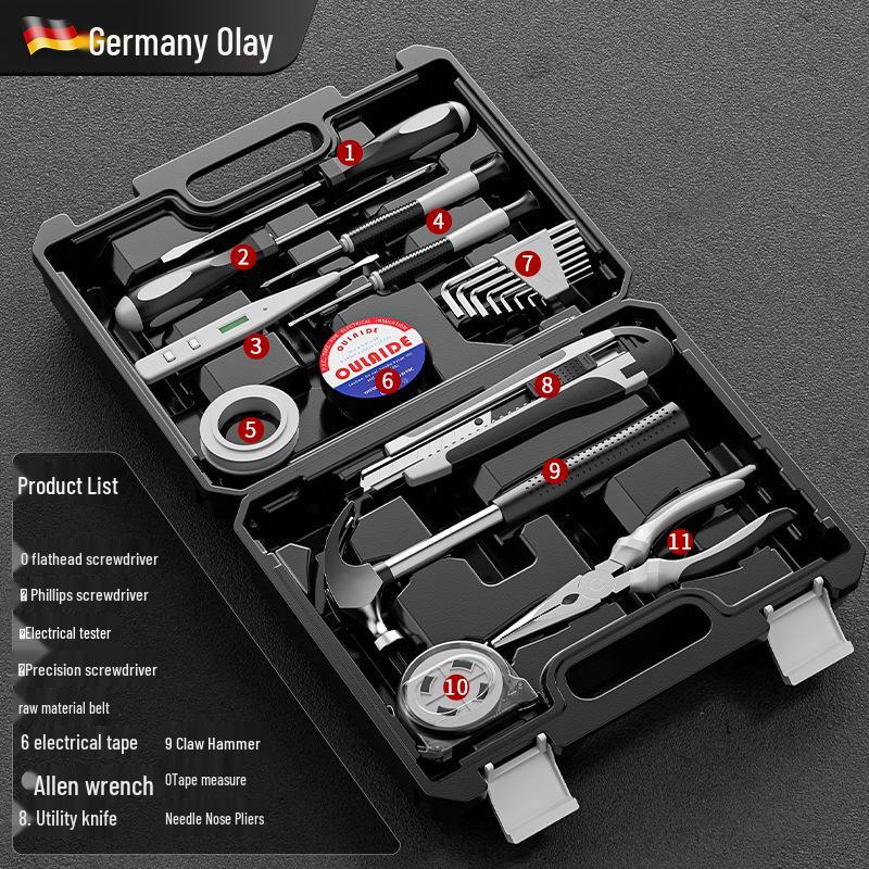 Uniwersalny Zestaw Narzędzi do Napraw Domowych: Stolarz i Montowana w Samochodzie Wielofunkcyjna Skrzynka Narzędziowa