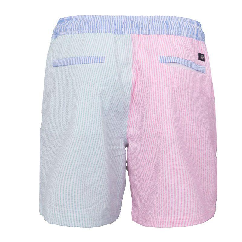 Men's Pink Blue Green Striped Swim Shorts DOCKERS