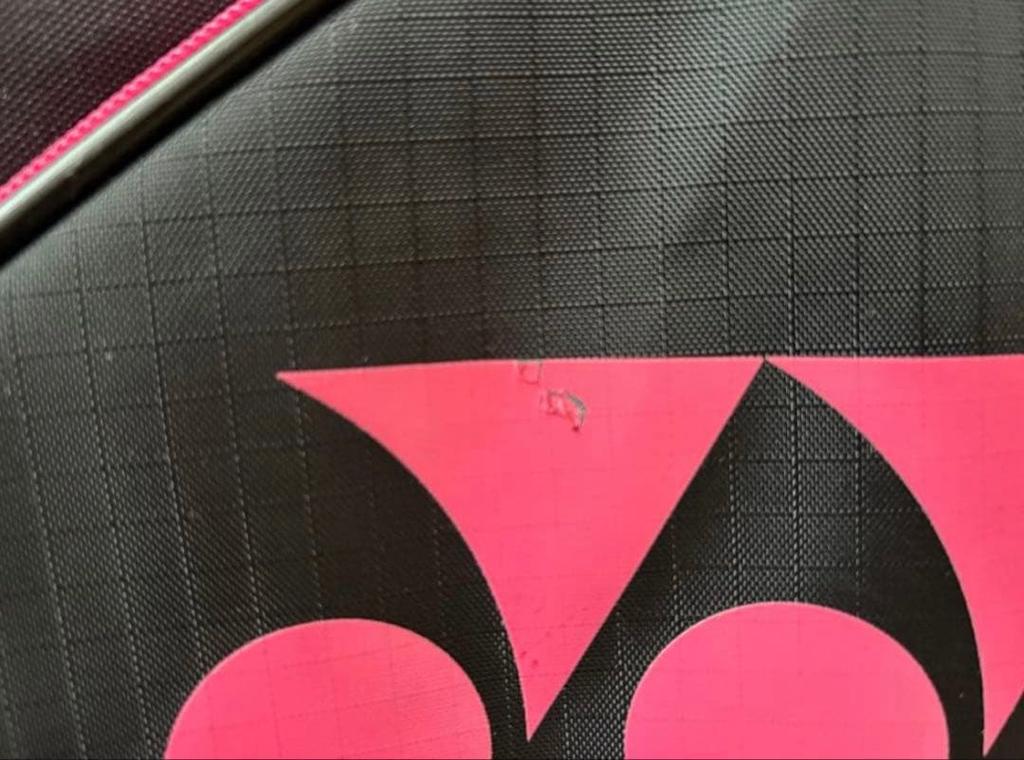 [USED] Yonex Racket Bag, Black/Pink, Lightning Bolt Pattern