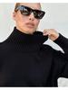 Women's New Autumn  Winter Patchwork Turtleneck Sweater Casual Oversized Thick Knit Pullover Sweatshirts for Women