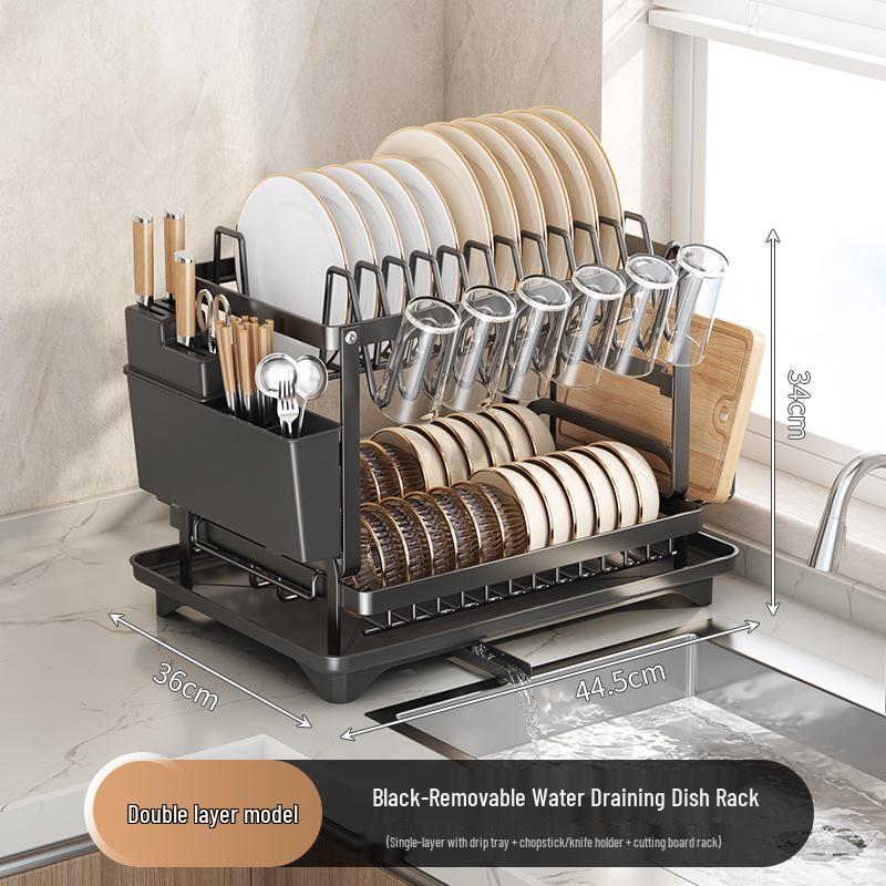 

Органайзер для посуды и мисок на кухонную столешницу с подставкой для палочек и ножей