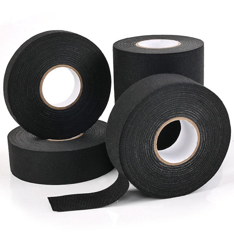 Electrical Tape Heat Resistant Harness Car Cable Harness Waterproof Insulating Electrical Tape Black Self Adhesive Fabric Tape